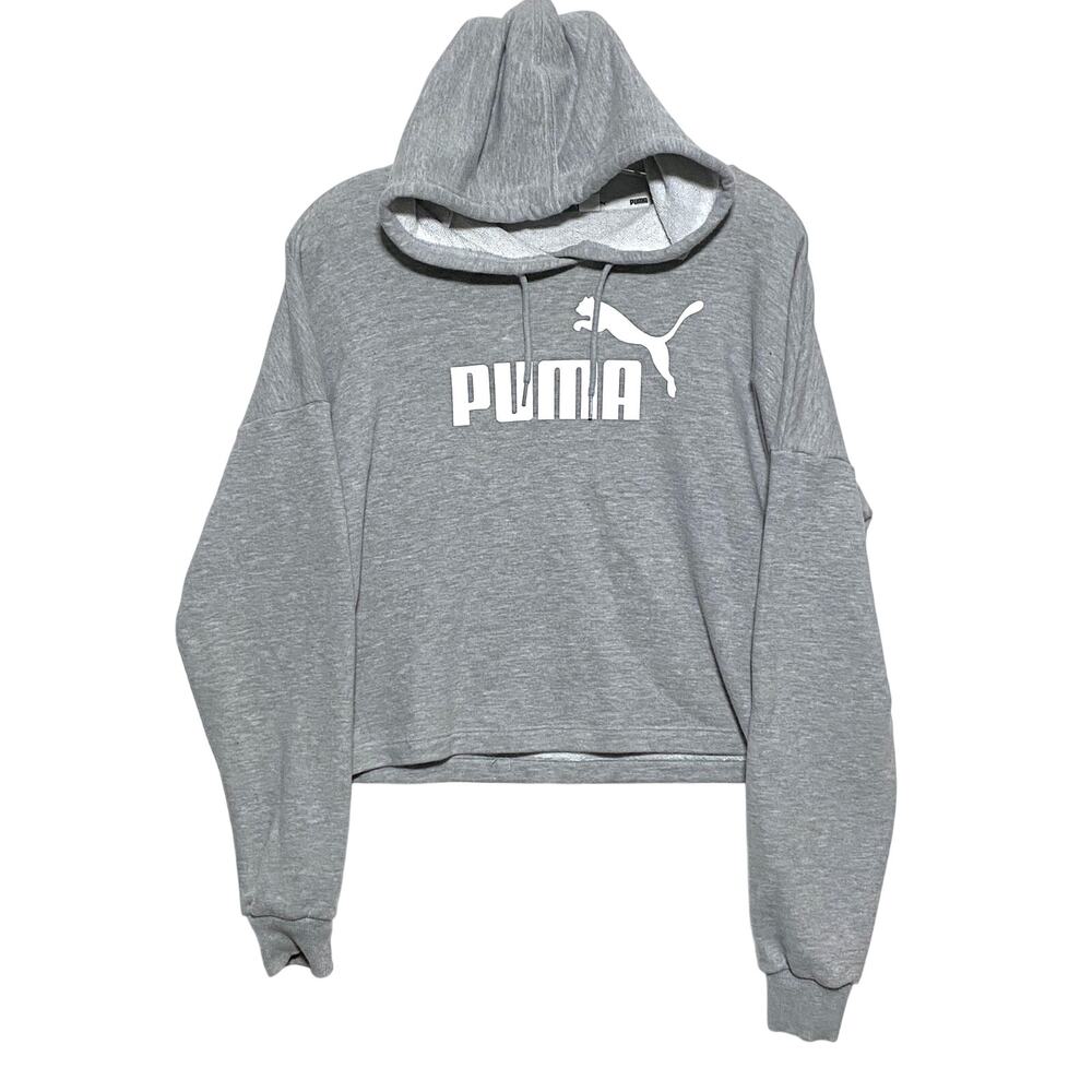 Puma Cropped Hoodie Sweatshirt Womens S Athleisure Cozy Sporty Classic Casual
